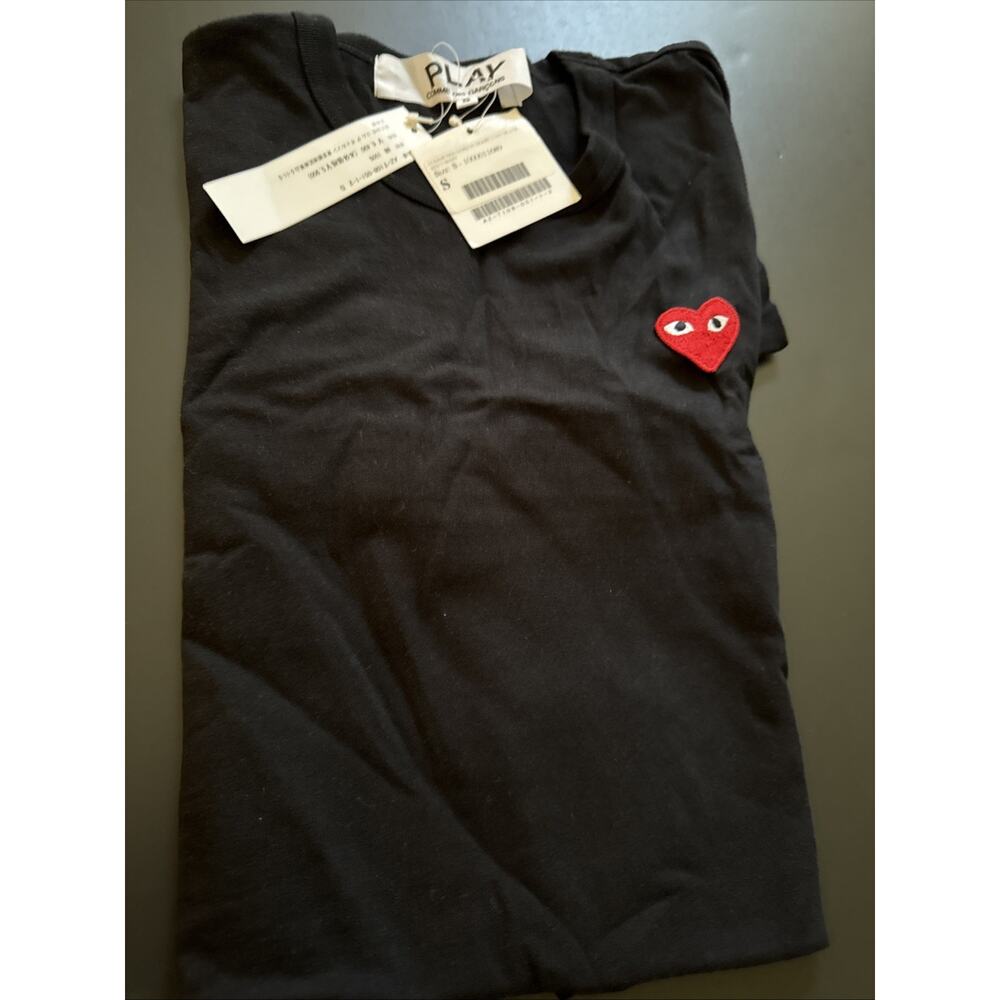 CDG BLACK Basic Heart Logo Tee | Size Small PLAY Tops Comme Des Garcons